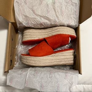 Red Wedge Espadrille Sandals